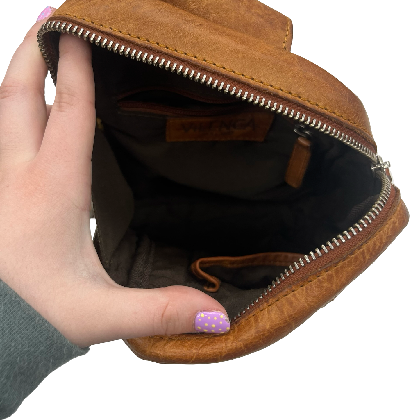 Backpack Leather By Clothes Mentor In Brown, Size:Medium