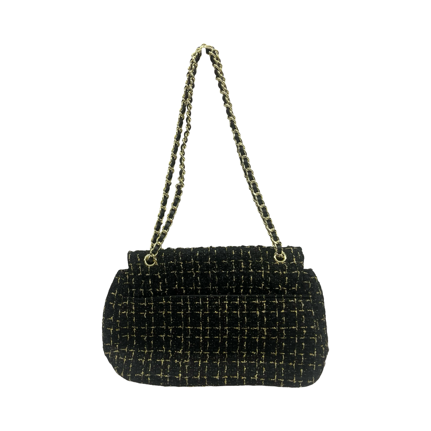 Handbag Designer By Karl Lagerfeld In Black & Gold, Size:Medium