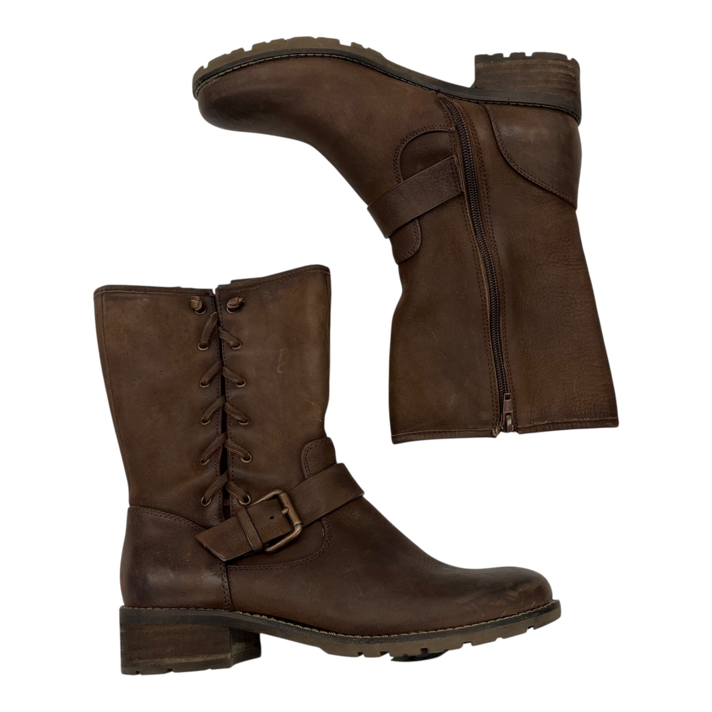 Boots Leather By Sofft In Brown, Size:7.5