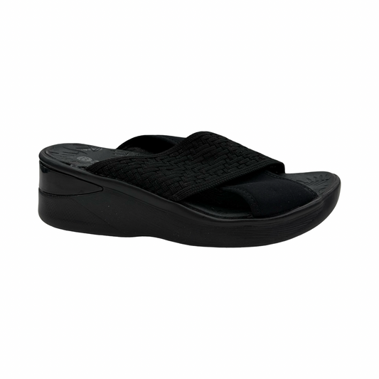 Sandals Heels Platform By Bzees In Black, Size:6.5