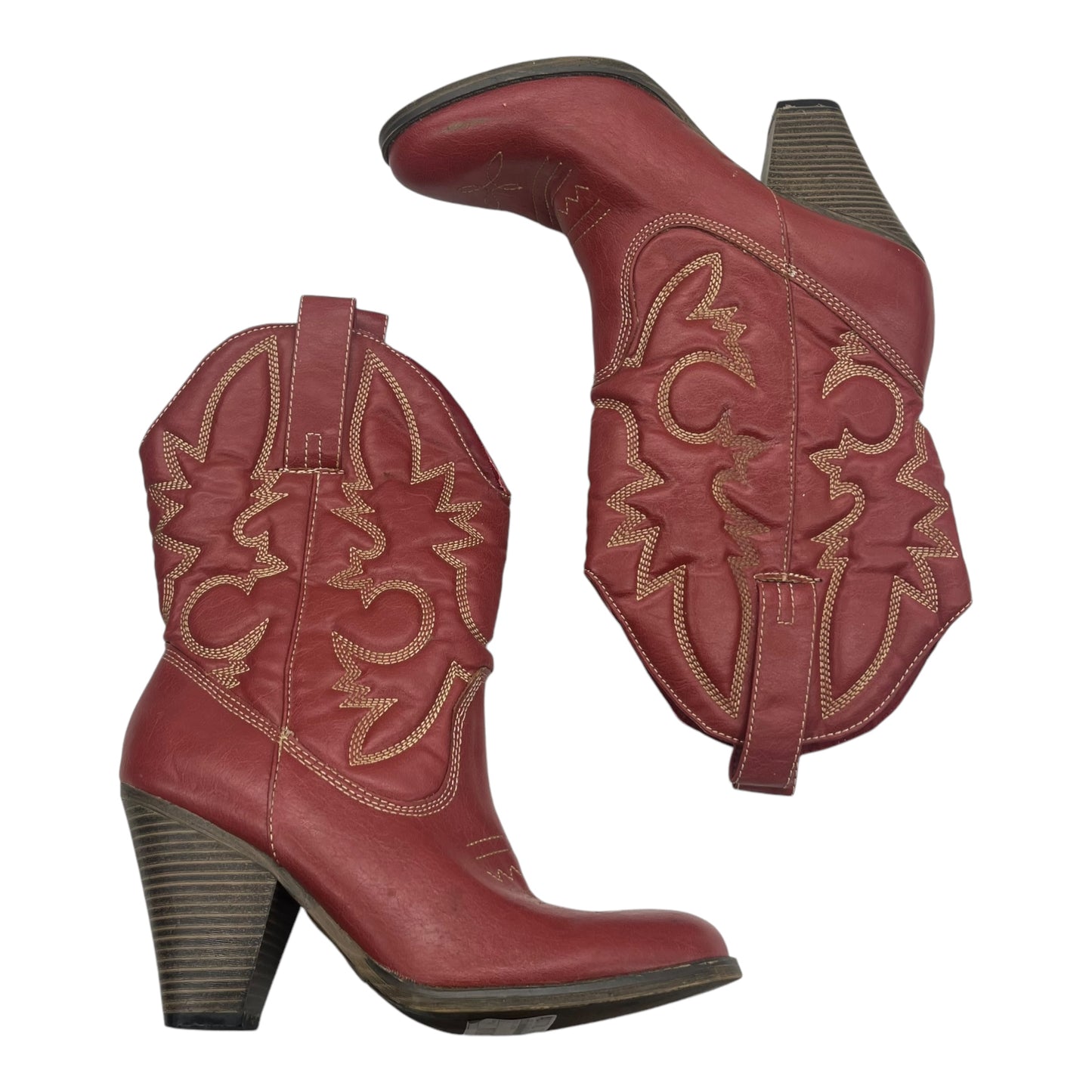 Boots Western By Bongo In Red, Size:9