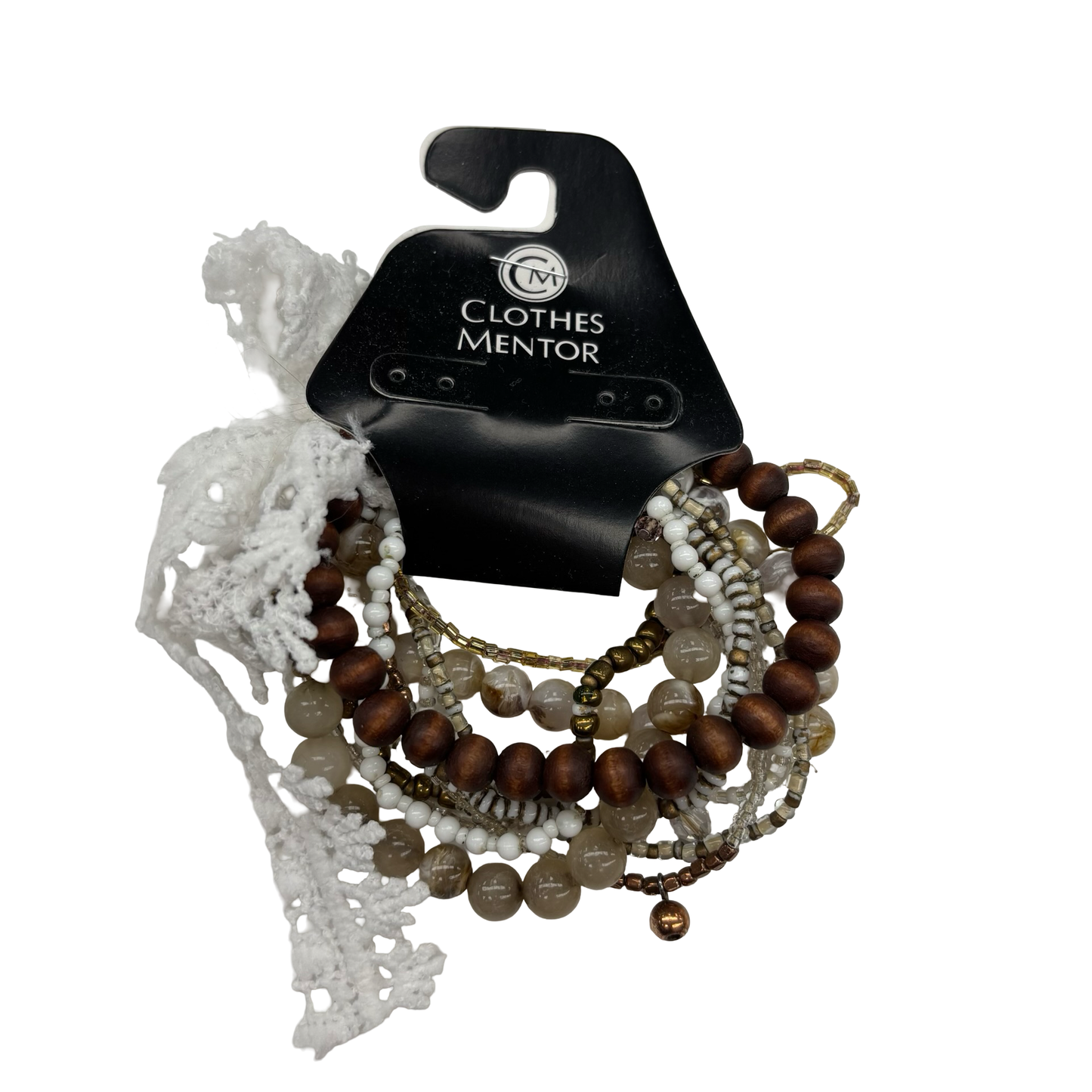 Bracelet Set By Clothes Mentor In Brown & Cream, Size:11