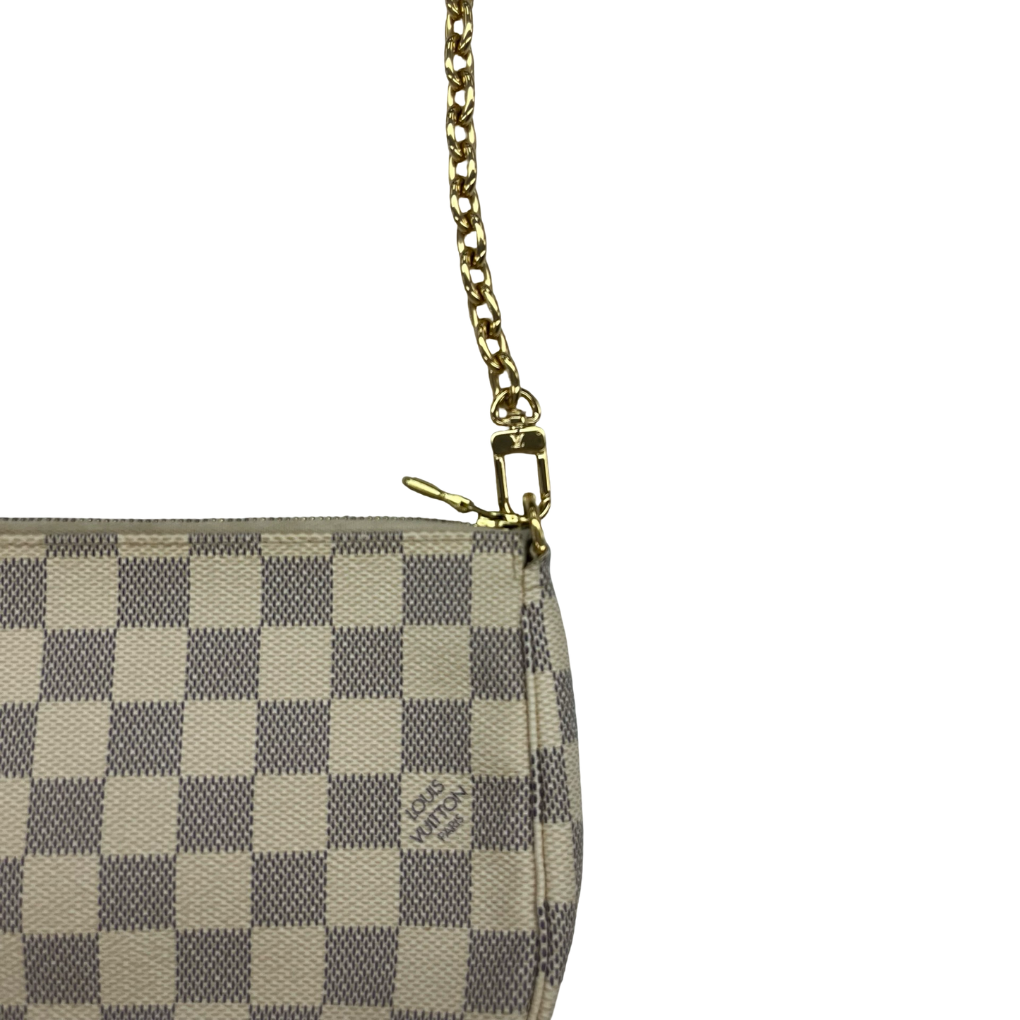 Handbag Luxury Designer By Louis Vuitton In Blue & Cream, Size:Small