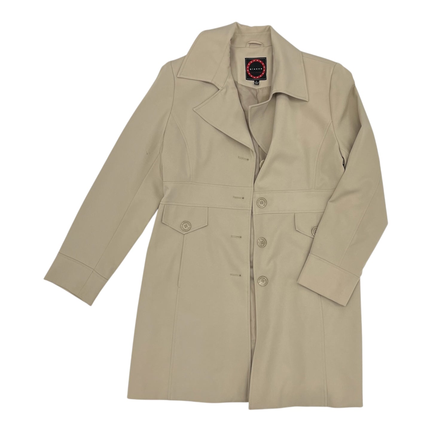 Coat Peacoat By Clothes Mentor In Tan, Size:L