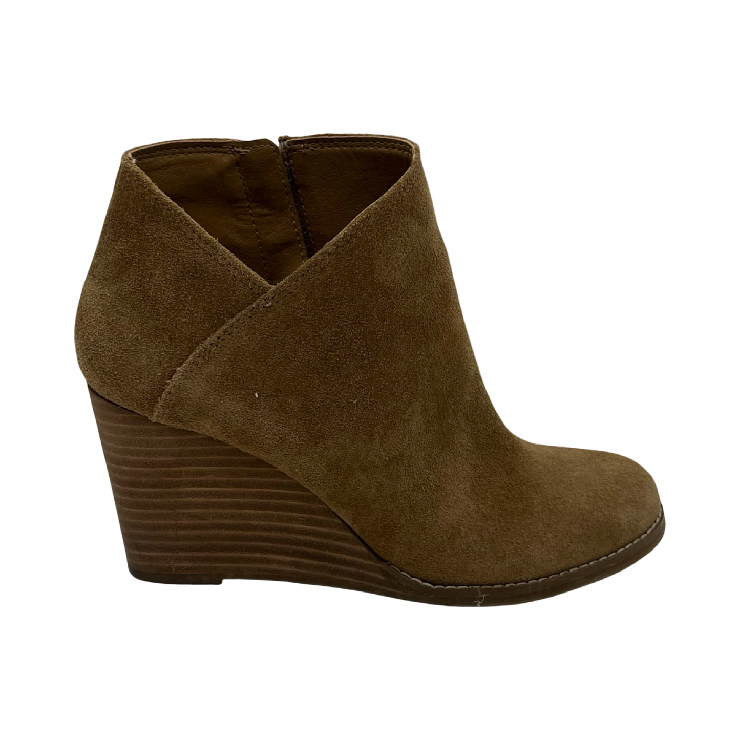 Boots Ankle Heels By Lucky Brand In Tan, Size:7.5