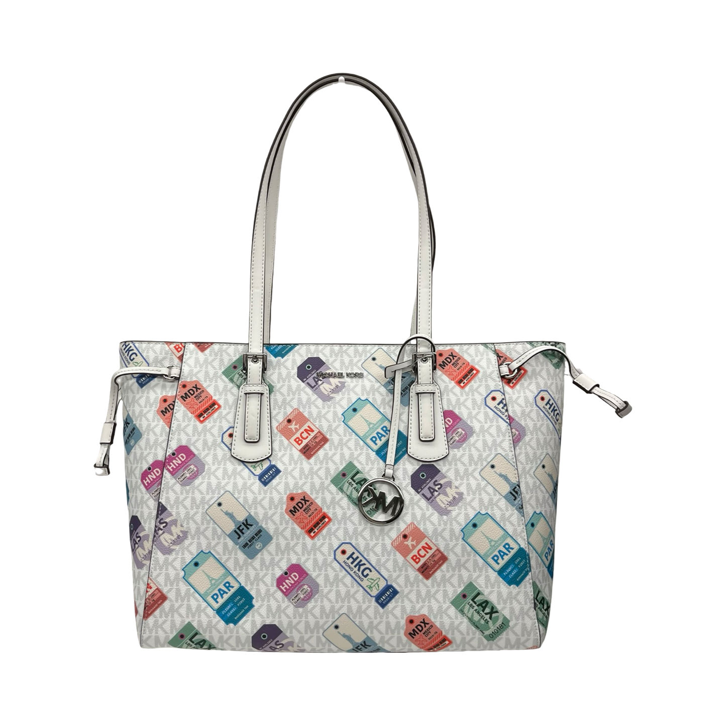 Handbag Designer By Michael Kors In White, Size:Large