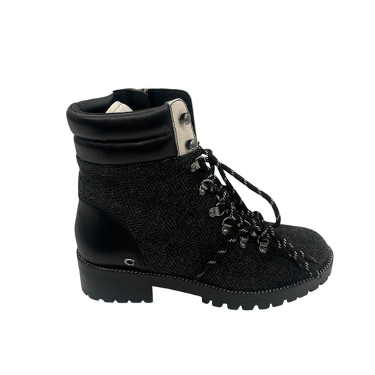 Boots Designer By Coach In Grey, Size:7.5