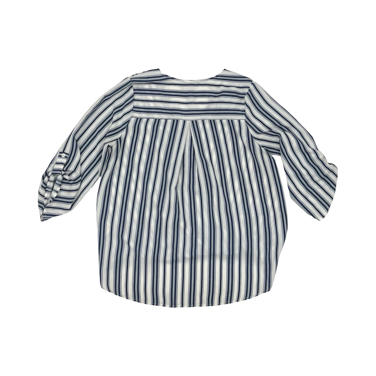 Blouse 3/4 Sleeve By West Kei In Blue & White, Size:M