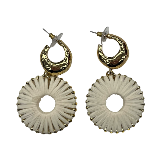 Earrings Dangle/Drop By Clothes Mentor In Gold & White