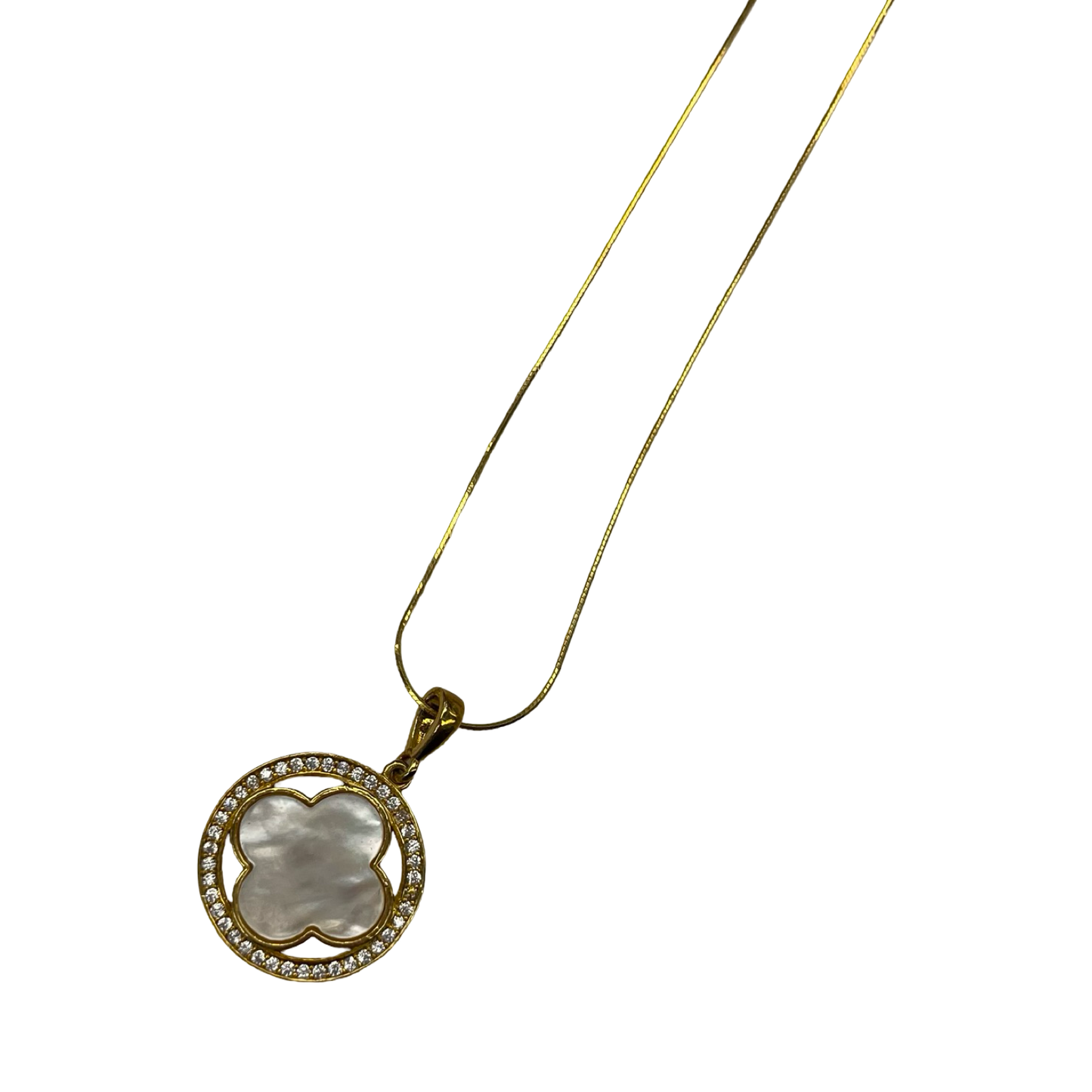 Necklace Charm By Clothes Mentor In Gold & White