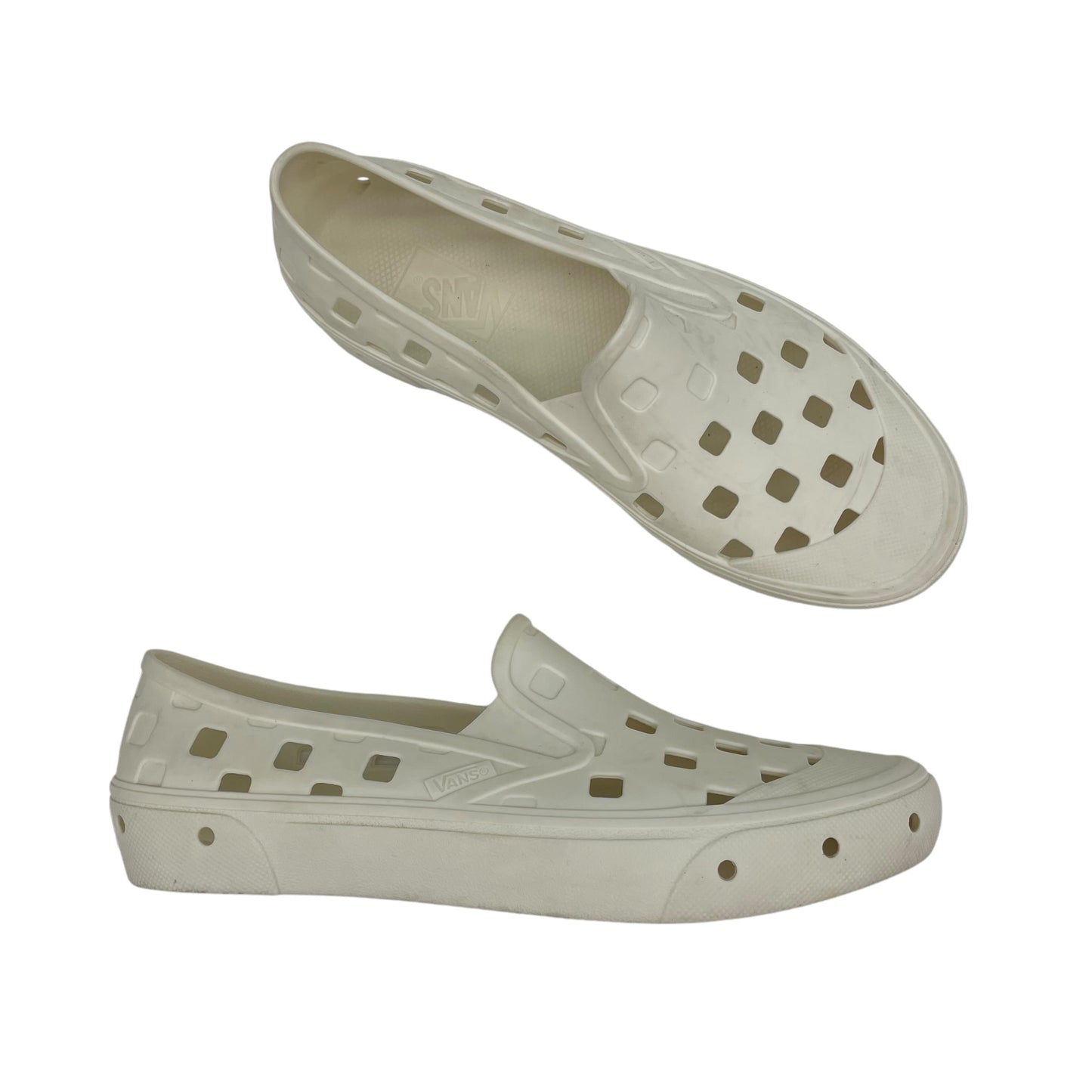 Shoes Flats By Vans In Cream, Size:7