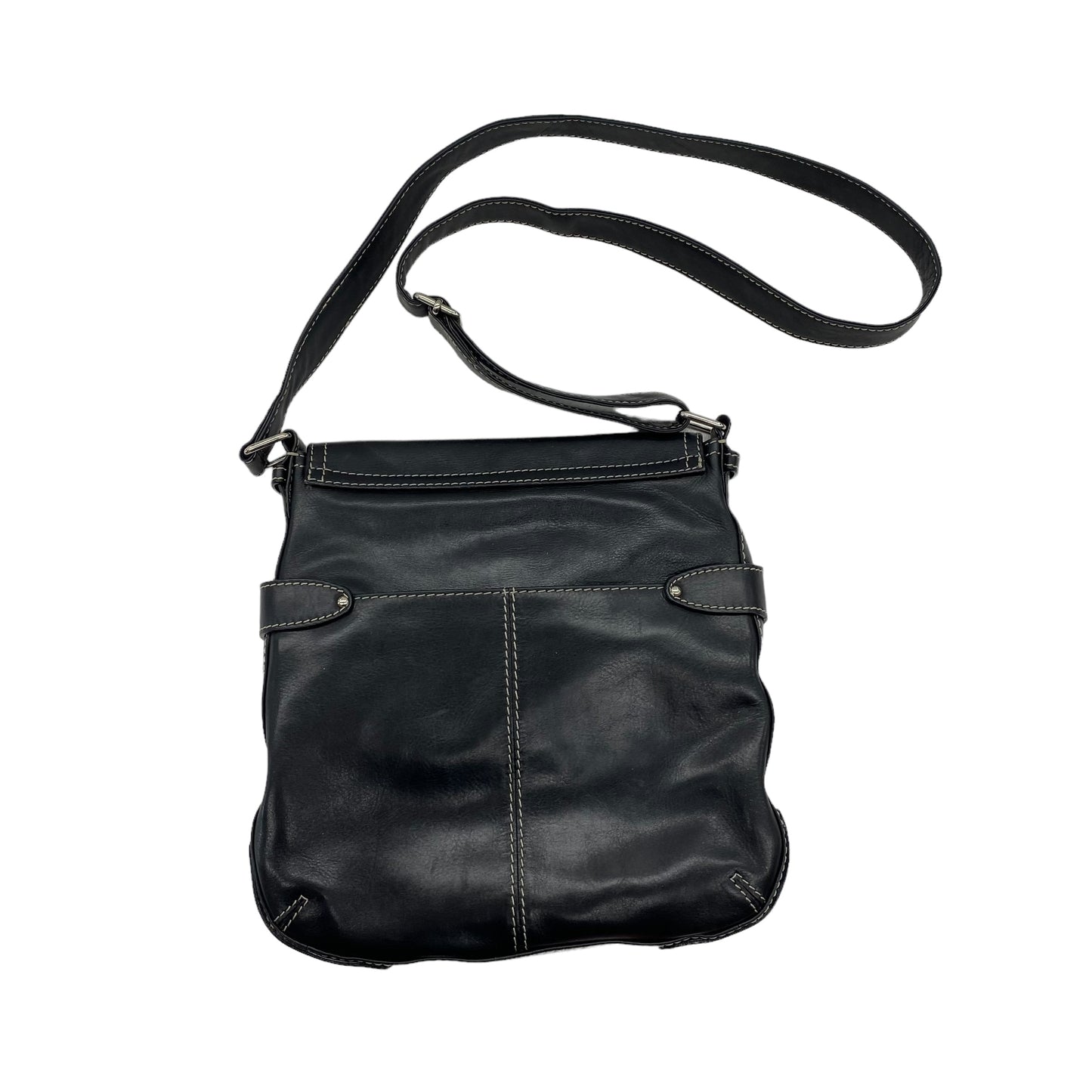 BLACK CROSSBODY LEATHER by CLOTHES MENTOR Size:LARGE