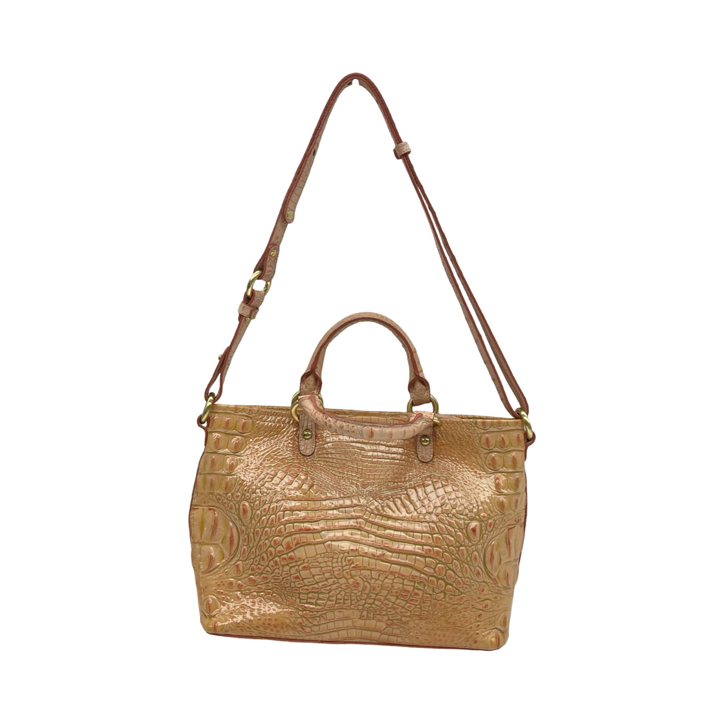 Handbag Designer By Brahmin In Orange, Size:Medium