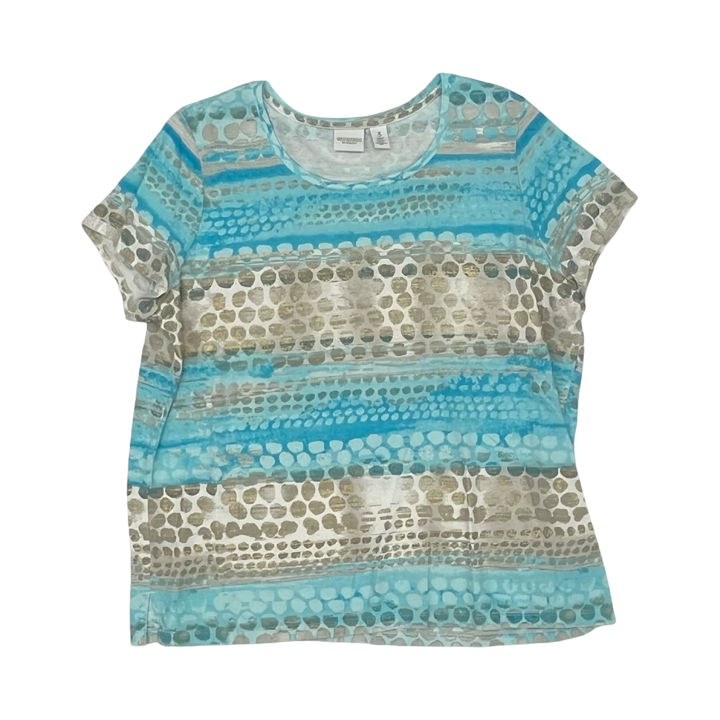 Top Ss By Chicos In Blue & Gold, Size:Xl