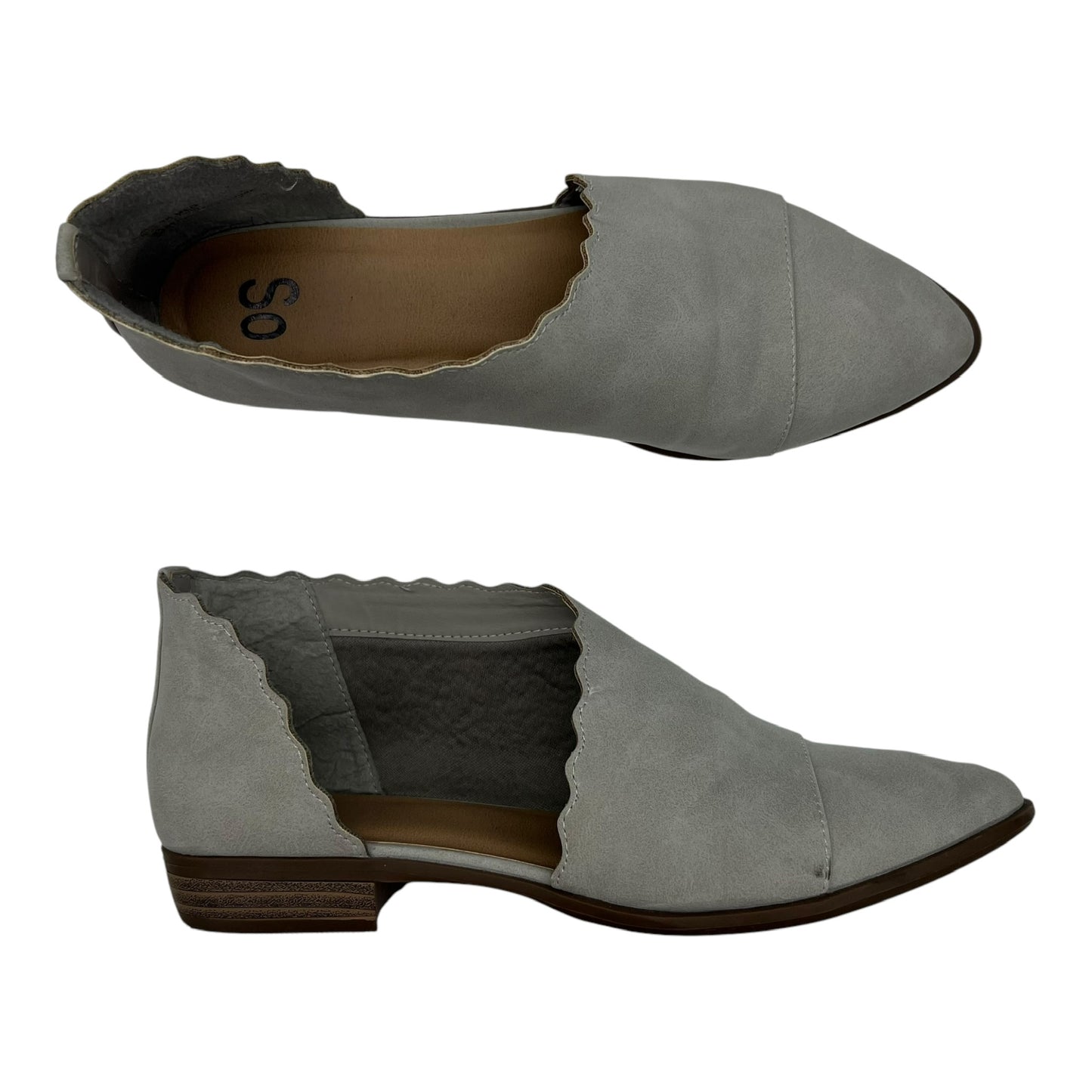 Boots Ankle Flats By So In Grey, Size:9.5