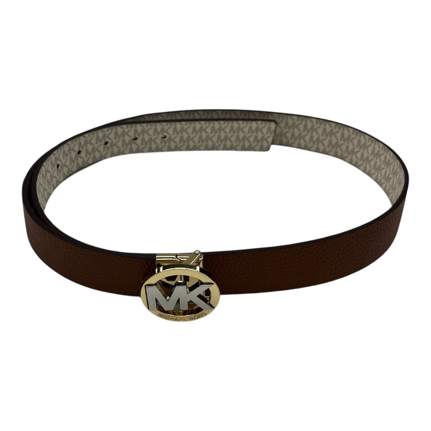 Belt Designer By Michael Kors In Cream & Tan