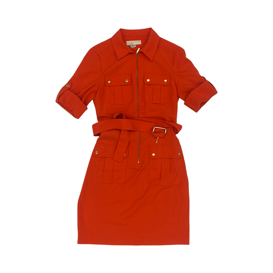 Dress Designer By Michael Kors In Orange, Size:S