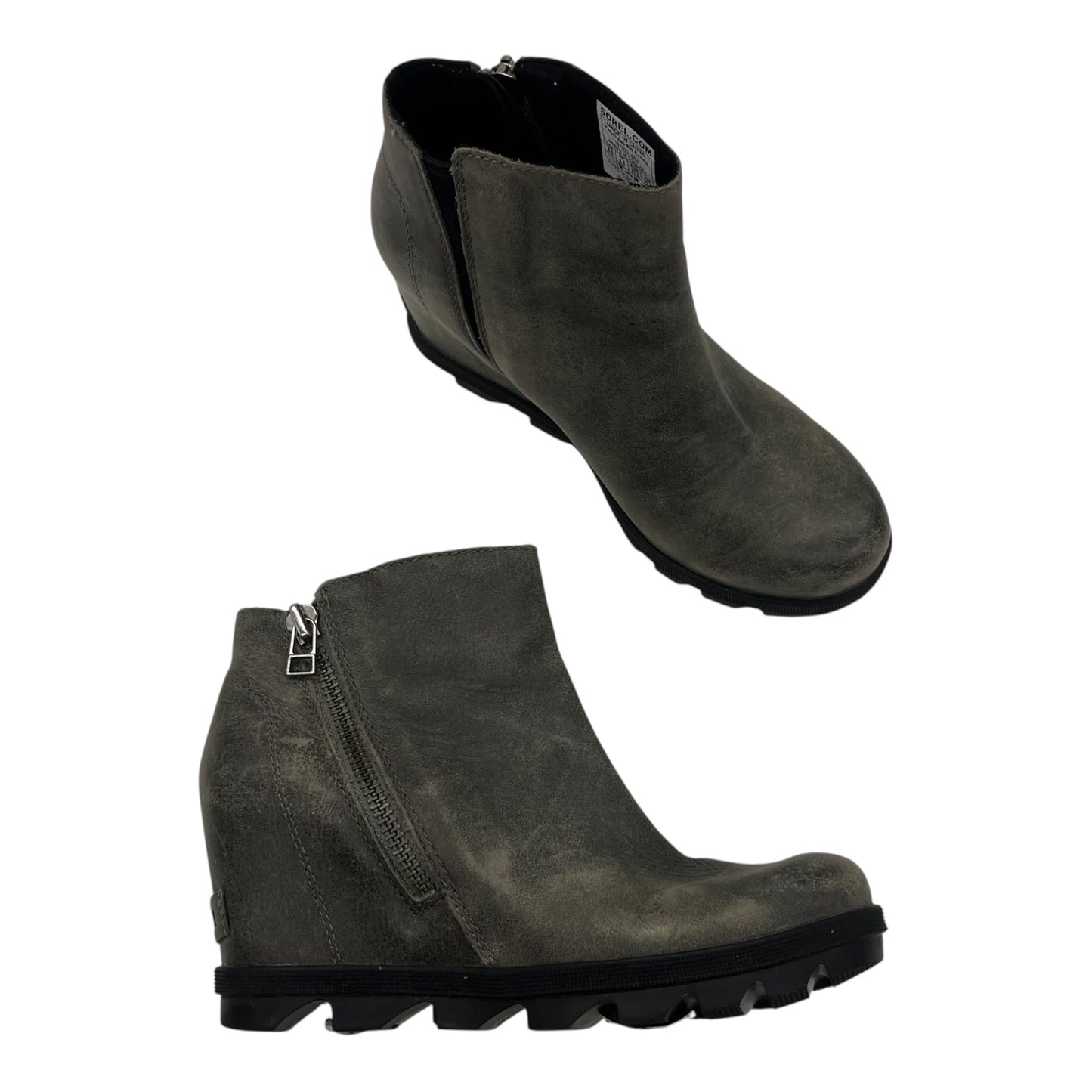 Boots Ankle Heels By Sorel In Grey, Size:6.5