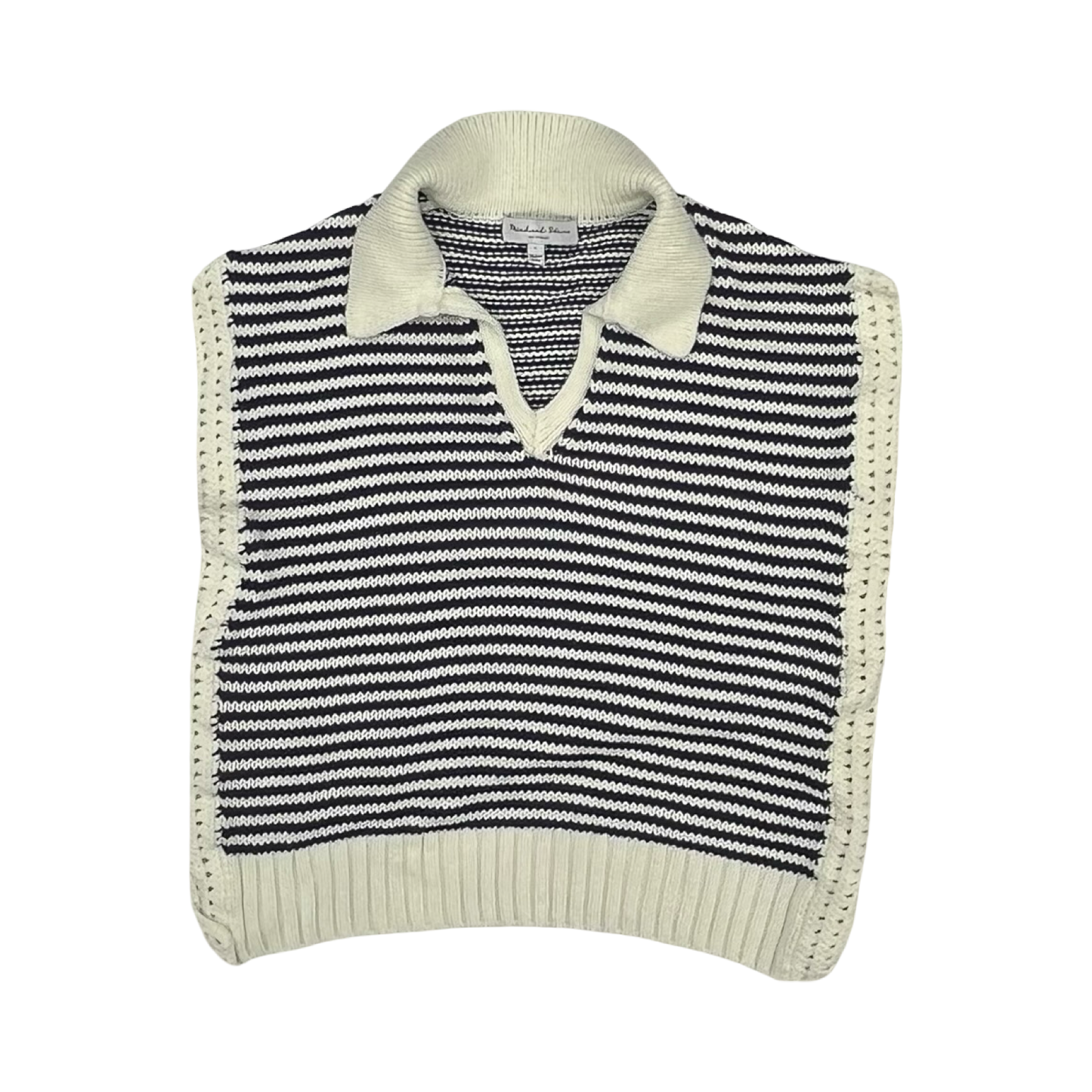 Vest Sweater By Michael Stars In Blue & Cream, Size:L