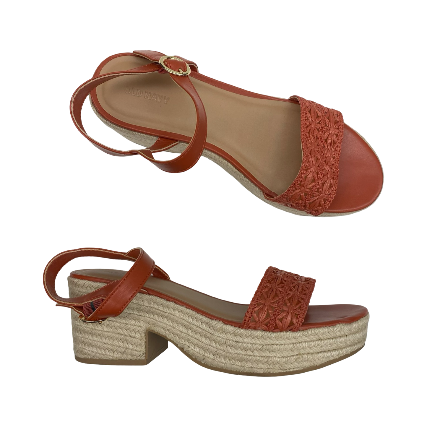 Sandals Heels Wedge By Old Navy In Brown, Size:10