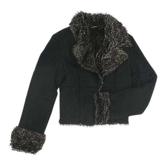 Jacket Faux Fur & Sherpa By Express In Black, Size:S