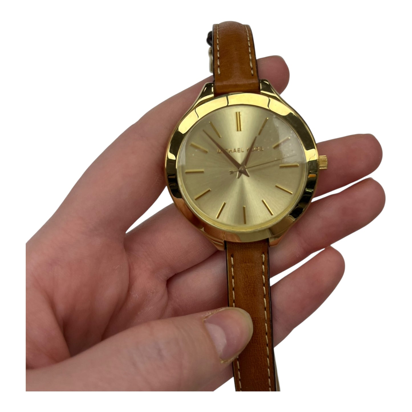 Watch Designer By Michael Kors In Brown & Gold, Size:Large