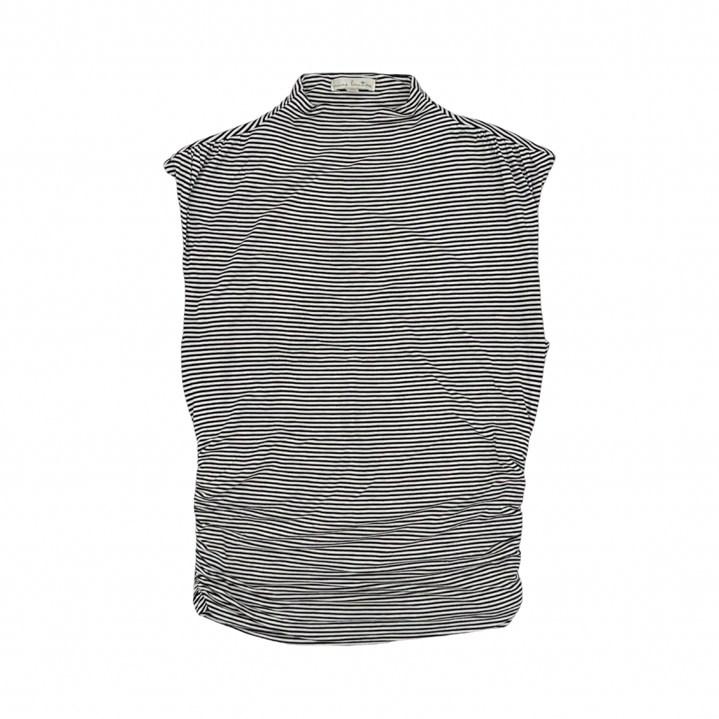 Top Sleeveless By Nine Britton In Black & White, Size:L