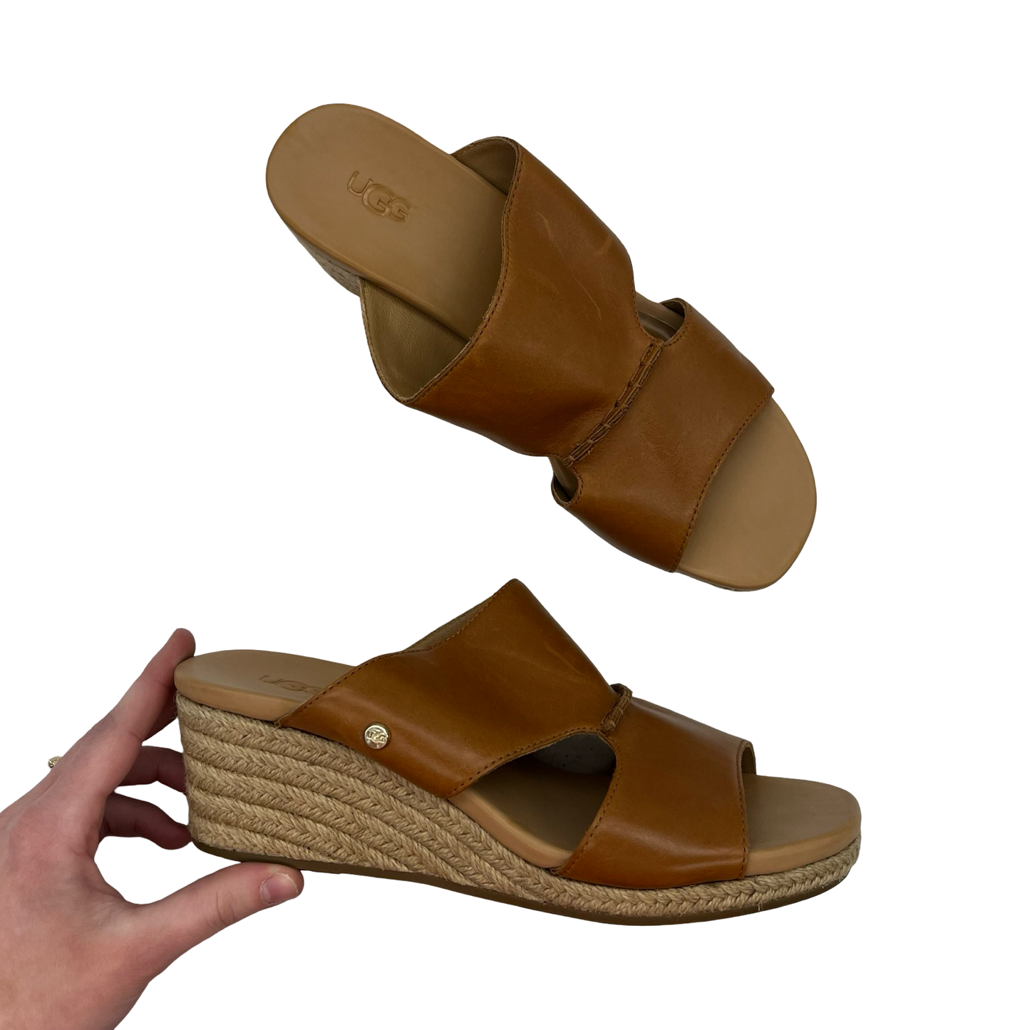 Sandals Designer By Ugg In Tan, Size:8.5