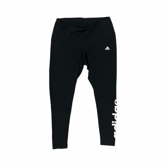 Athletic Leggings By Adidas In Black & White, Size:2X
