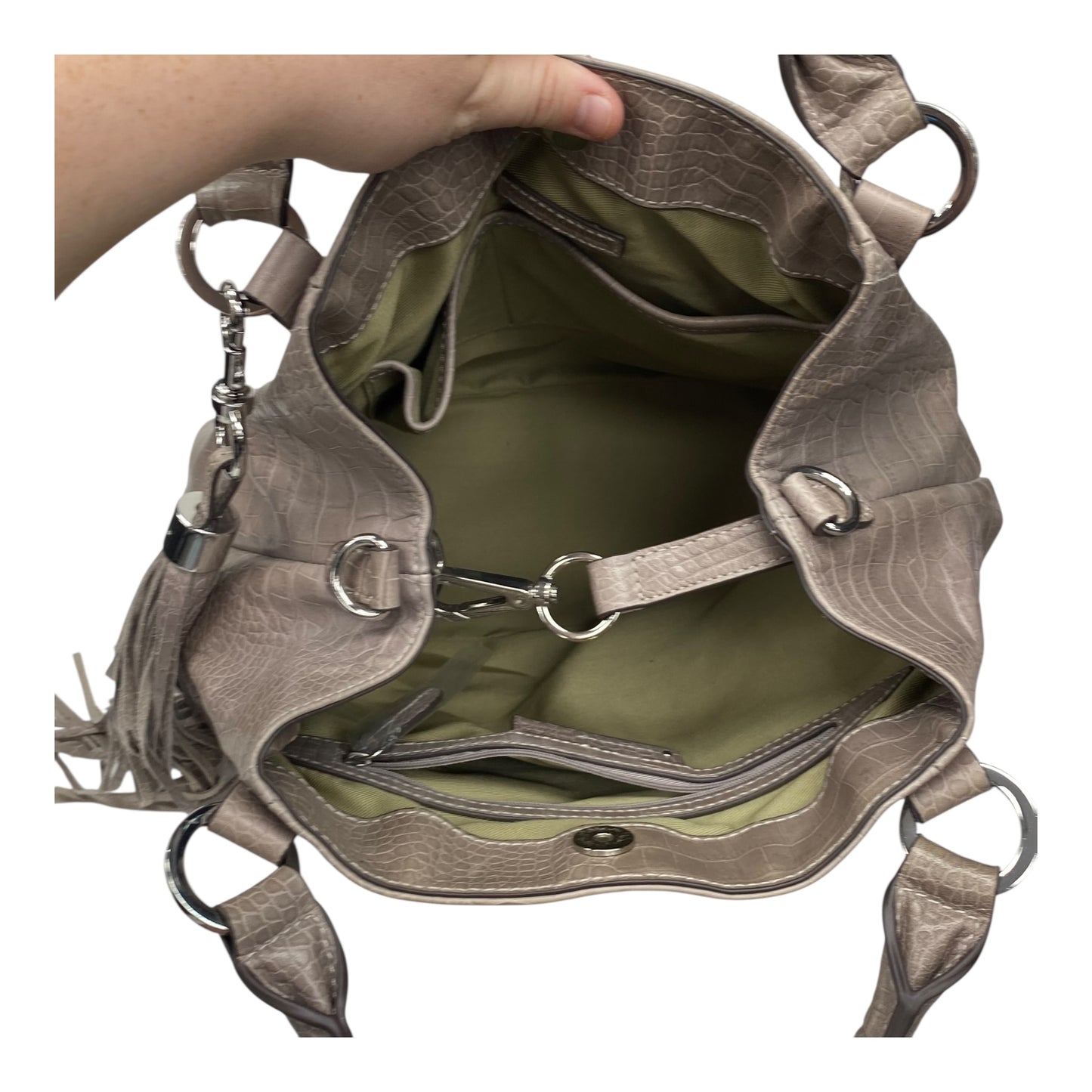 Handbag Leather By Gilli In Brown, Size:Medium