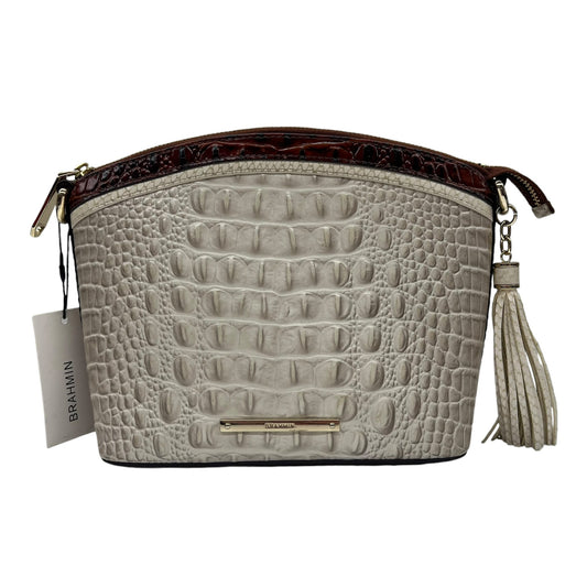 Crossbody Designer By Brahmin In Cream, Size:Small