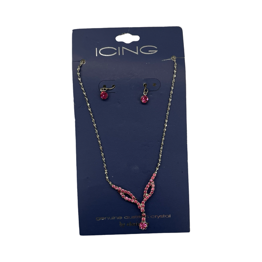 Necklace Set By Clothes Mentor In Pink & Silver