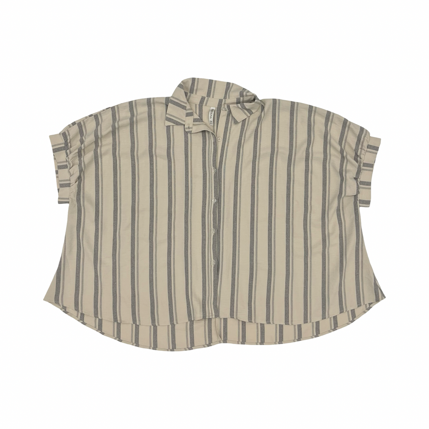 Blouse Ss By Zenana In Tan, Size:S