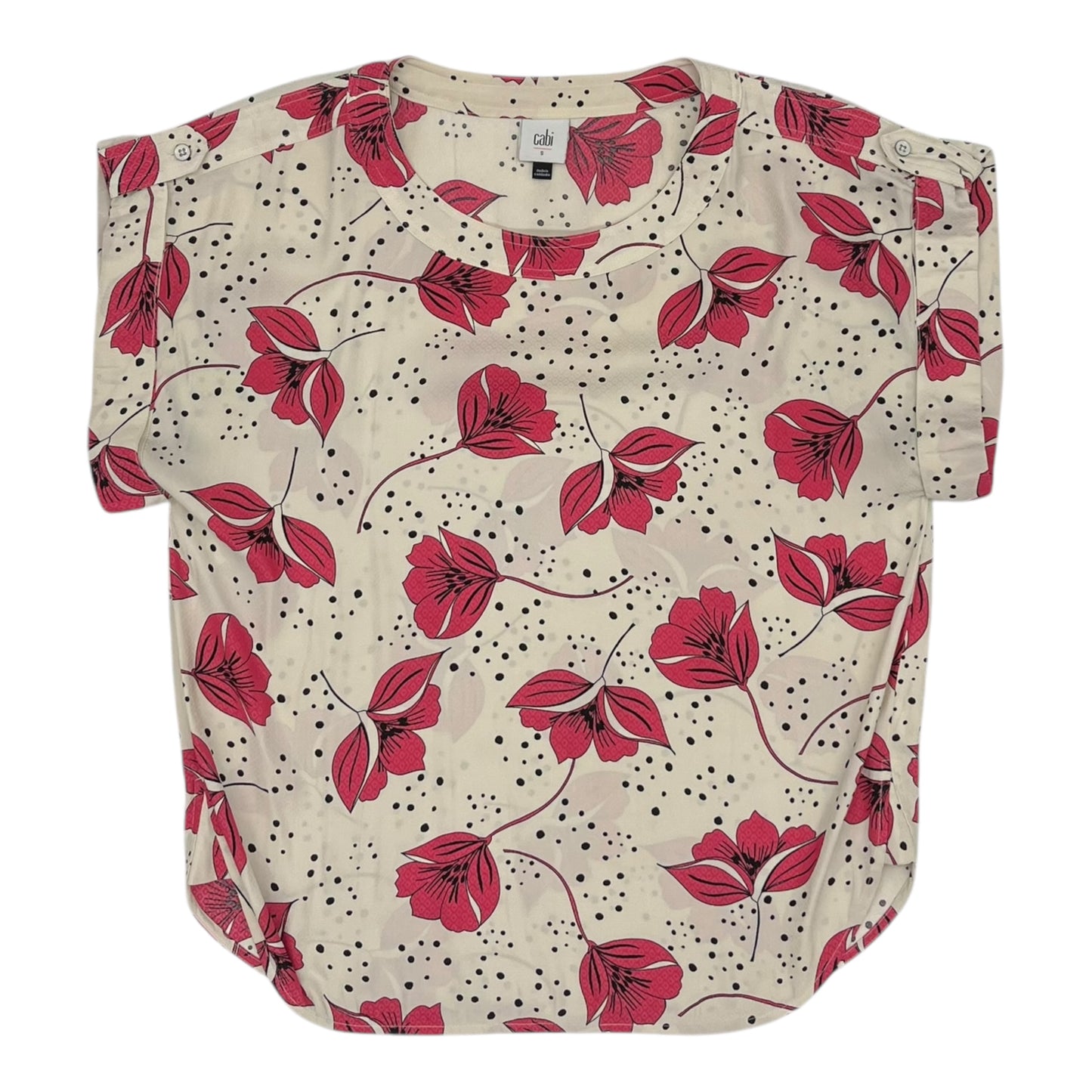 Blouse Ss By Cabi In Cream & Pink, Size:S