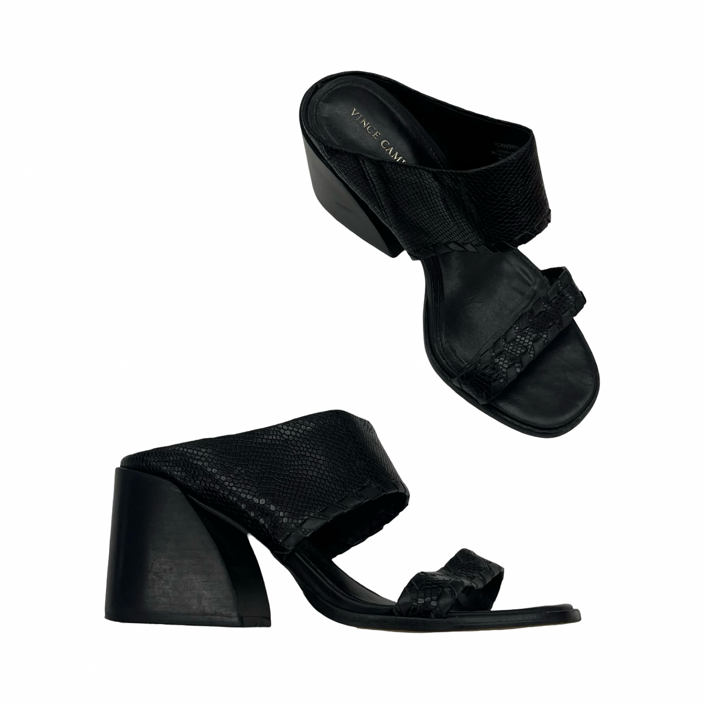 Sandals Heels Block By Vince Camuto In Black, Size:7