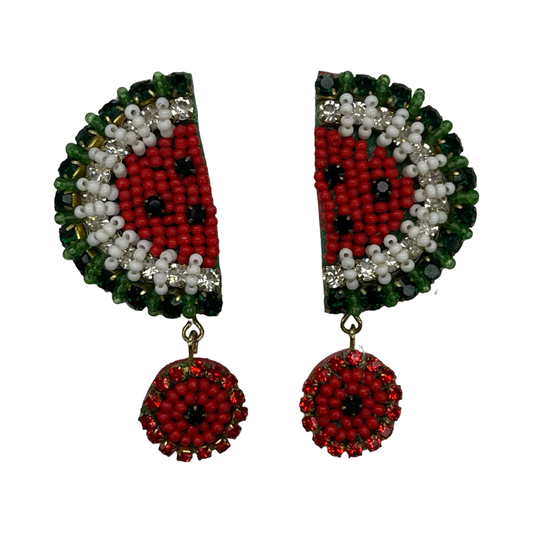 Earrings Statement By Clothes Mentor In Green & Red