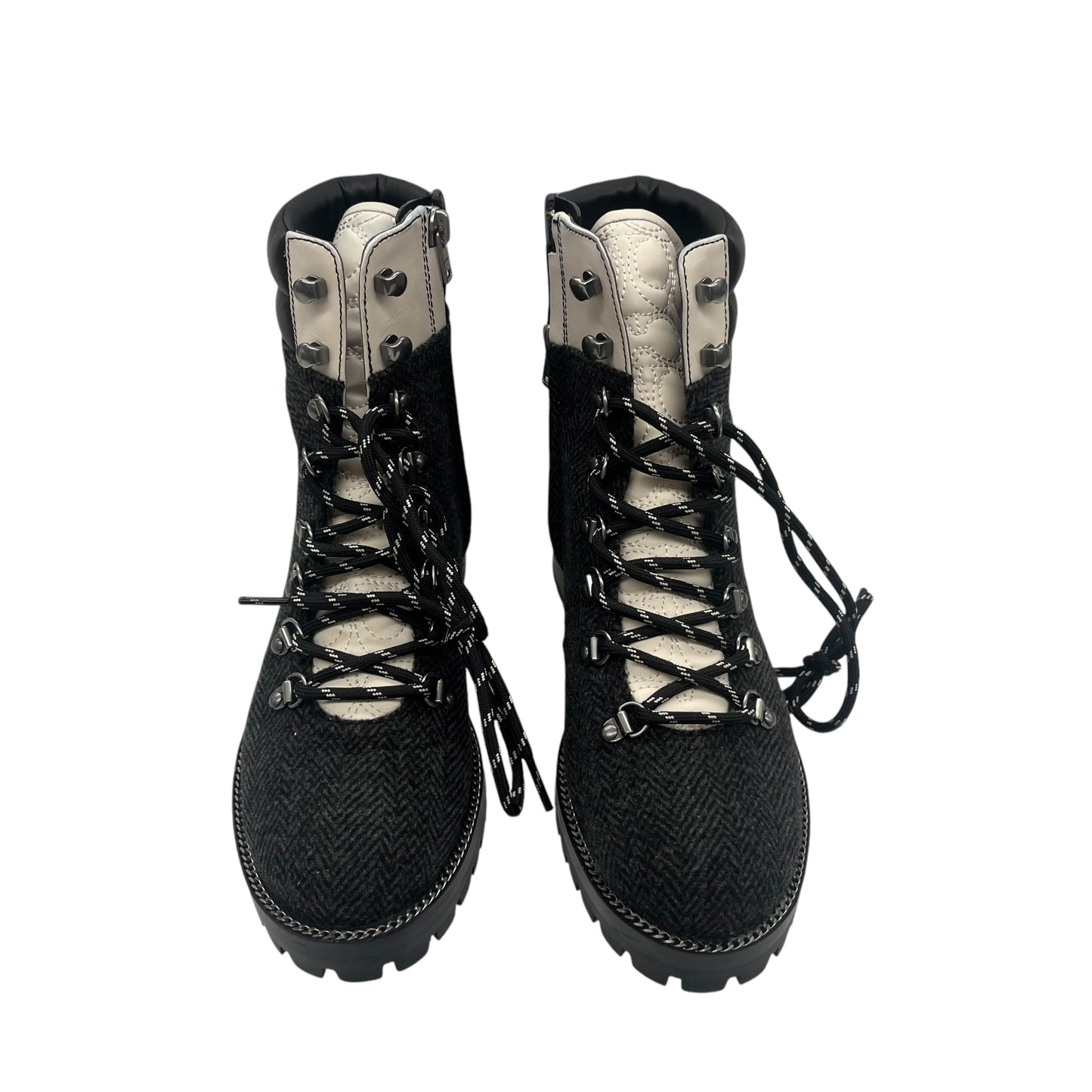 Boots Designer By Coach In Grey, Size:7.5