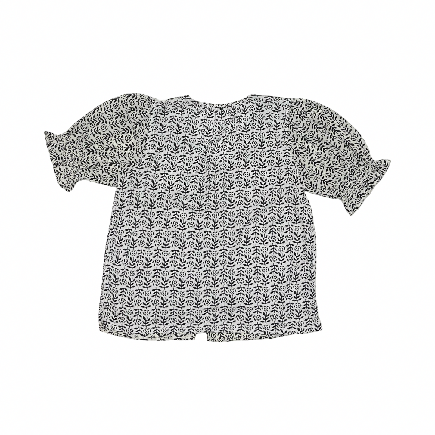 Blouse Ss By Loft In Black & Cream, Size:Sp
