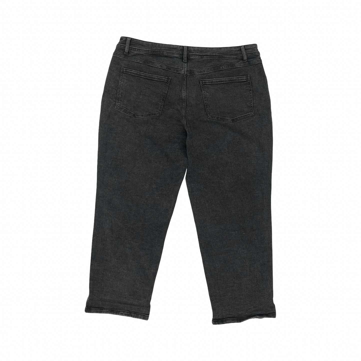 Jeans Cropped By Time And Tru In Black Denim, Size:20