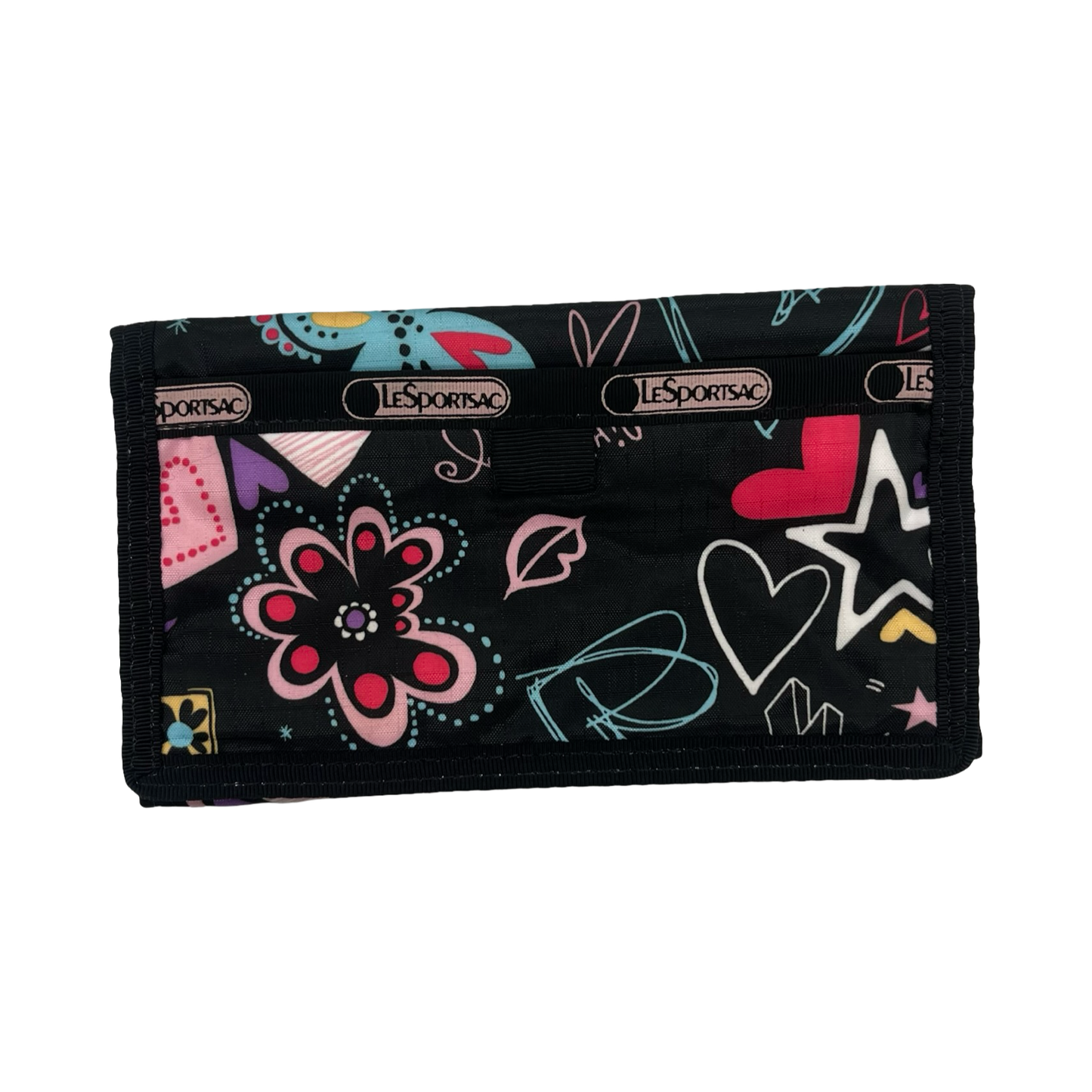 Wallet By Le Sport Sac In Black & Pink, Size:Medium