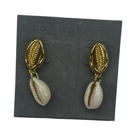 Earrings Dangle/Drop By Talbots In Gold & White
