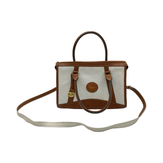 Crossbody Designer By Dooney And Bourke In Tan & White, Size:Medium