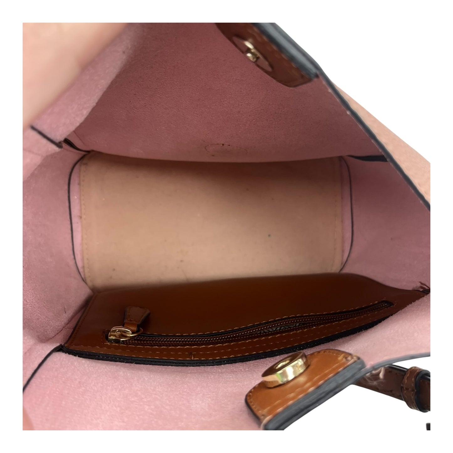 Handbag By Clothes Mentor In Brown & Pink, Size:Medium