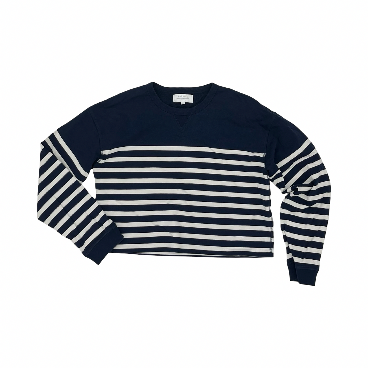 Sweatshirt Collar By Clothes Mentor In Blue & White, Size:M