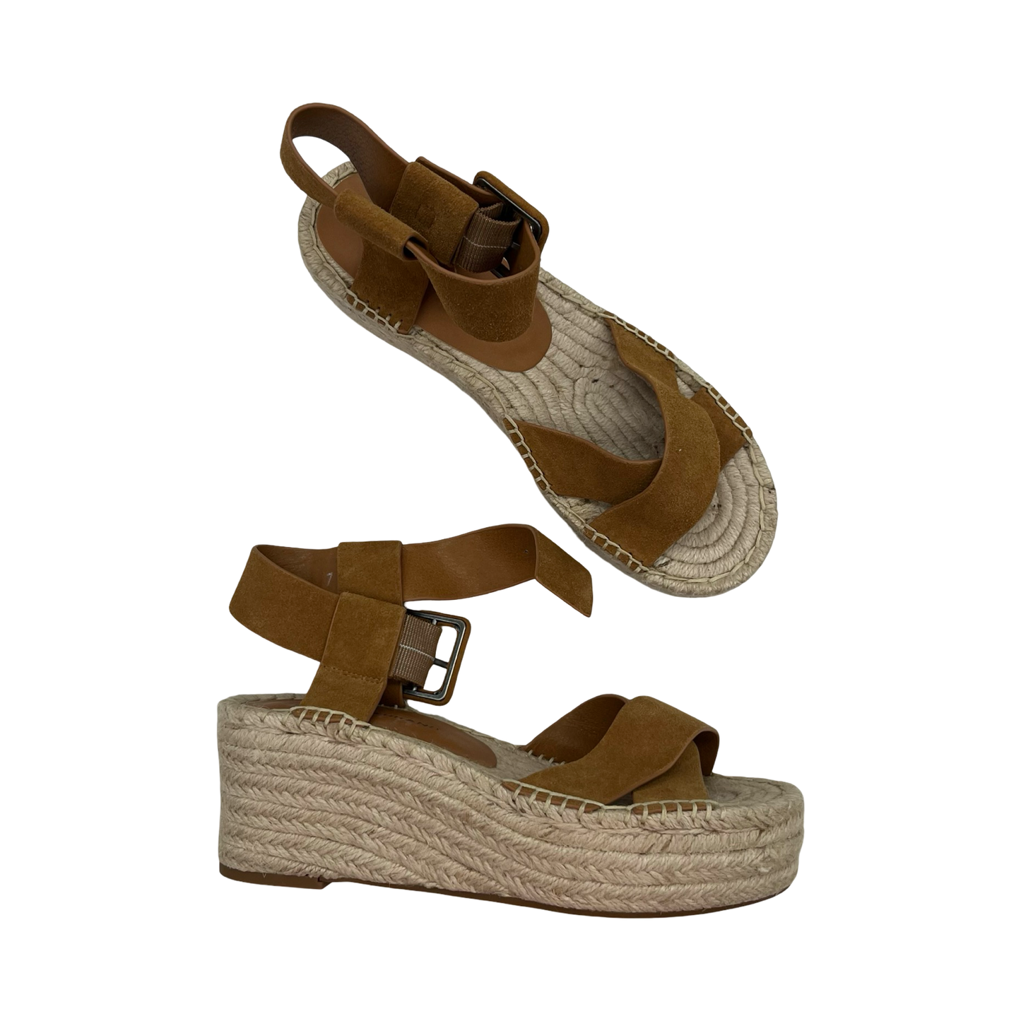 Sandals Heels Platform By Lucky Brand In Brown, Size:7
