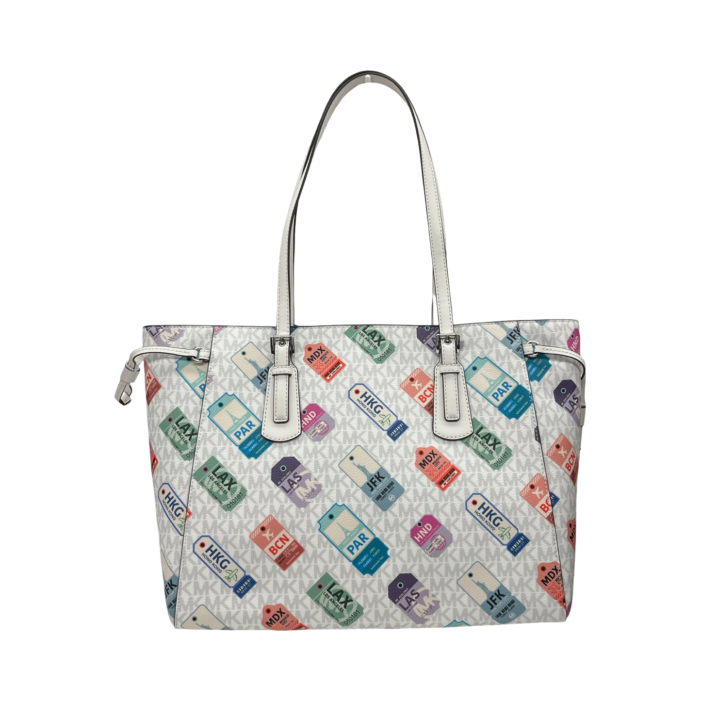 Handbag Designer By Michael Kors In White, Size:Large