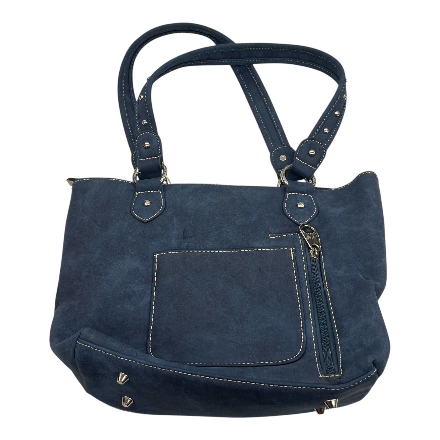 Handbag By Montana West In Blue Red & White, Size:Medium