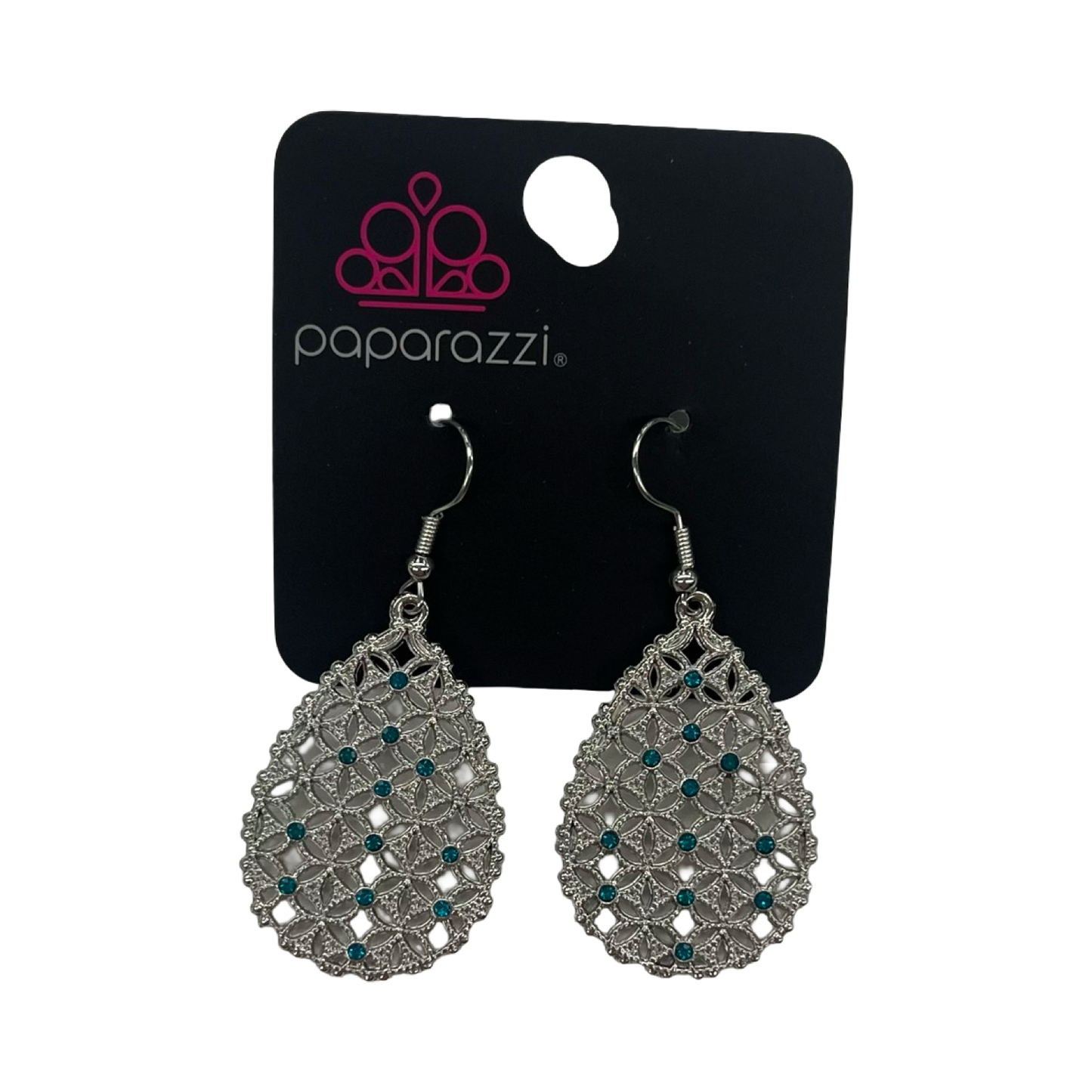Earrings Dangle/Drop By Paparazzi In Blue & Silver