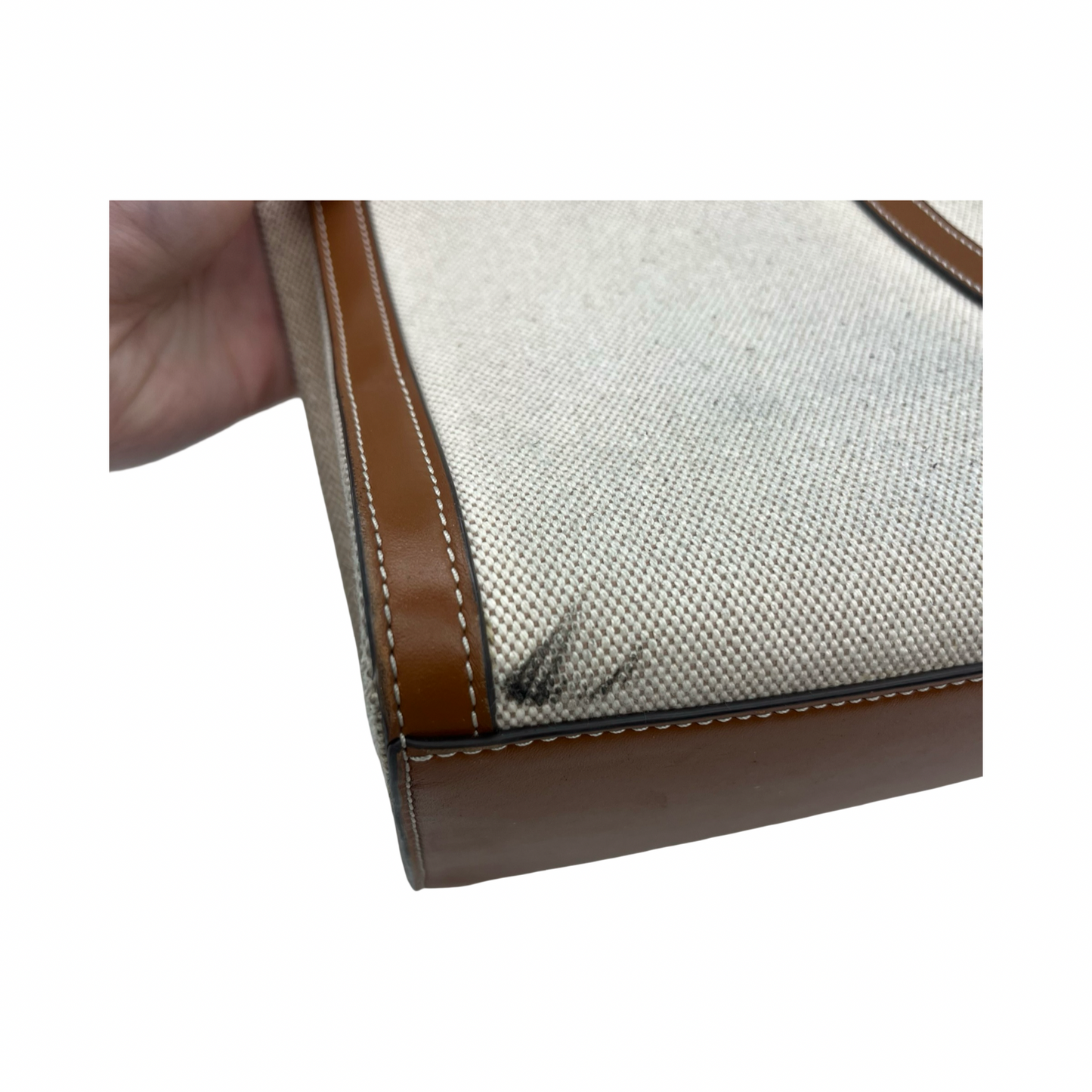 Tote Designer By Tory Burch In Brown & Cream, Size:Large