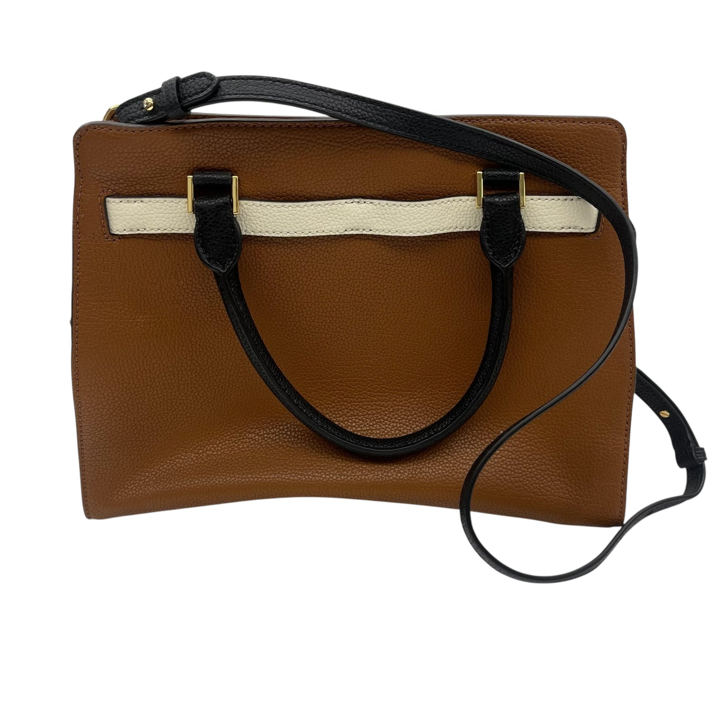 Handbag Leather By Ralph Lauren In Black & Brown, Size:Medium